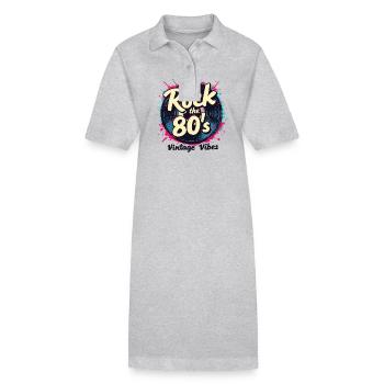 Rock Les années 80 Fête Fête Look rétro des années 80 - Robe polo bio PAIGER Stanley/Stella Femme - gris chiné - Devant