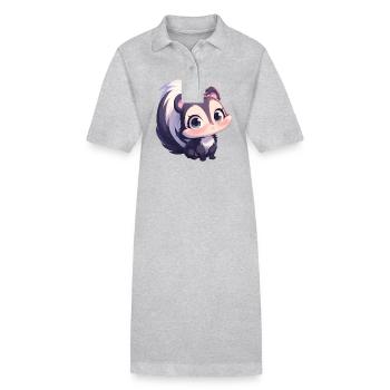 Stinktiere Stinktier - Stanley/Stella Frauen Bio-Polokleid PAIGER - Grau meliert - Vorne