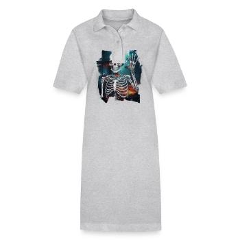 Halloween Geist Geister Naturliebhaber - Stanley/Stella Frauen Bio-Polokleid PAIGER - Grau meliert - Vorne