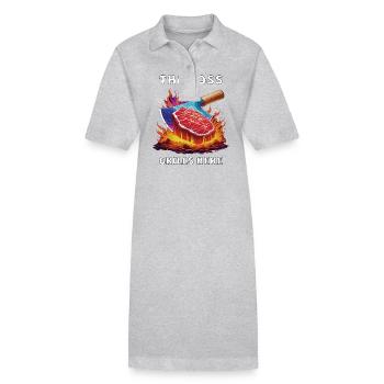 STEAK THE GRILLS ICI - Robe polo bio PAIGER Stanley/Stella Femme - gris chiné - Devant