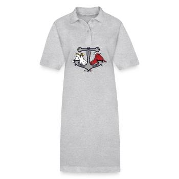 Anker Seefahrt Seemann okkult spirituell - Stanley/Stella Frauen Bio-Polokleid PAIGER - Grau meliert - Vorne