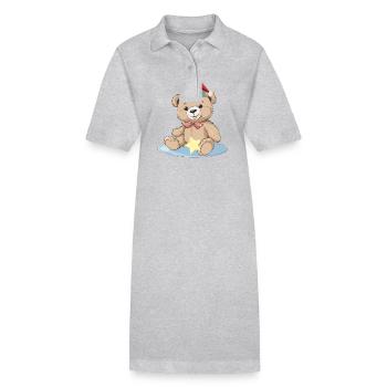 ours en peluche, ours en peluche, enfant, enfants - Robe polo bio PAIGER Stanley/Stella Femme - gris chiné - Devant
