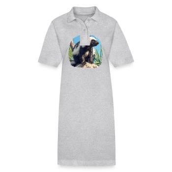Stinktiere Stinktier - Stanley/Stella Frauen Bio-Polokleid PAIGER - Grau meliert - Vorne