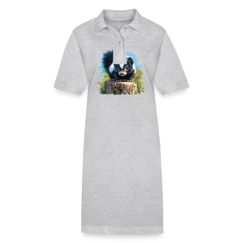 Stinktiere Stinktier - Stanley/Stella Frauen Bio-Polokleid PAIGER - Grau meliert - Vorne