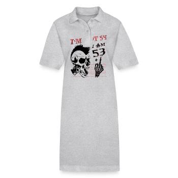 J’ai 53 ans et majeur - 54e anniversaire - Robe polo bio PAIGER Stanley/Stella Femme - gris chiné - Devant