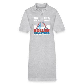 Montagnes russes, grand-père est mon nom - Robe polo bio PAIGER Stanley/Stella Femme - gris chiné - Devant