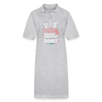 Ja ich rieche nach Pferd, Pferdeliebhaber Reiterin - Stanley/Stella Frauen Bio-Polokleid PAIGER - Grau meliert - Vorne