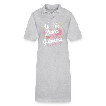 Pferdeliebhaber Pferde Mädchen Reiten Reiterin - Stanley/Stella Frauen Bio-Polokleid PAIGER - Grau meliert - Vorne