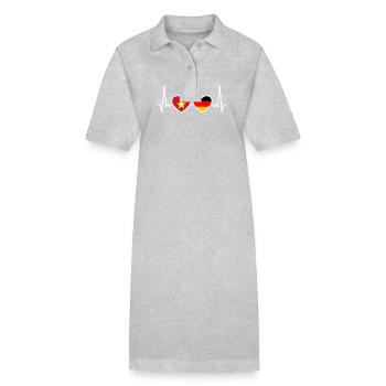 Vietnam Germany Heartbeat Flag Vietnamese - Stanley/Stella PAIGER Organic Women’s Polo Dress - heather grey - Front