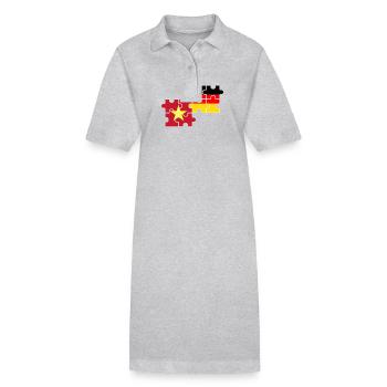 Vietnam Germany Flag German Vietnamese - Stanley/Stella PAIGER Organic Women’s Polo Dress - heather grey - Front