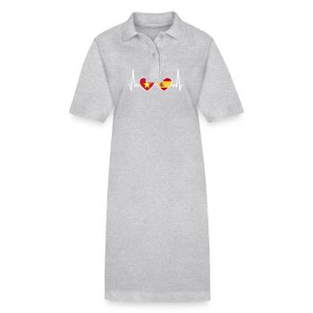 Vietnam Spain Heartbeat Flag Vietnamese - Stanley/Stella PAIGER Organic Women’s Polo Dress - heather grey - Front