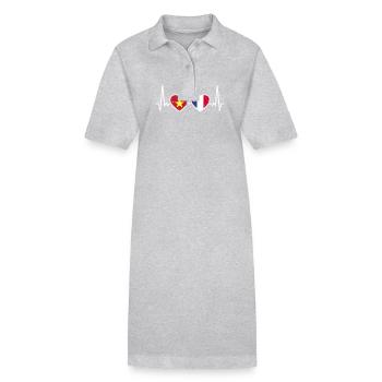 Vietnam France Heartbeat Flag Vietnamese - Stanley/Stella PAIGER Organic Women’s Polo Dress - heather grey - Front