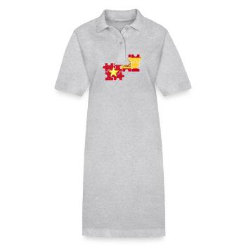 Vietnam Spain Flag Spanish Vietnamese - Stanley/Stella PAIGER Organic Women’s Polo Dress - heather grey - Front