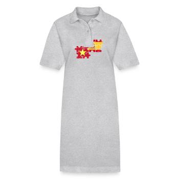 Vietnam Spain Vintage Flag Spanish Vietnamese - Stanley/Stella PAIGER Organic Women’s Polo Dress - heather grey - Front