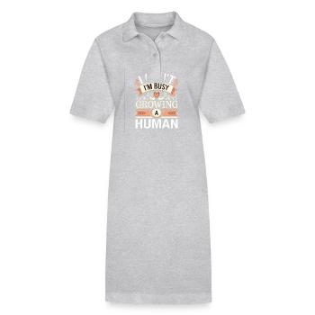I Can't I'm Busy Growing A Human 13 - Stanley/Stella Frauen Bio-Polokleid PAIGER - Grau meliert - Vorne