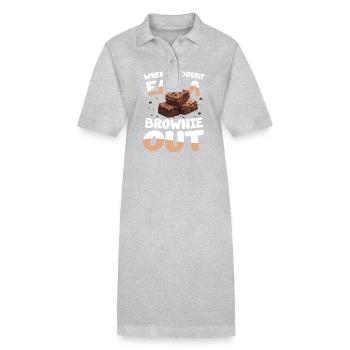 When In Doubt Eat A Brownie Out für einen - Stanley/Stella Frauen Bio-Polokleid PAIGER - Grau meliert - Vorne