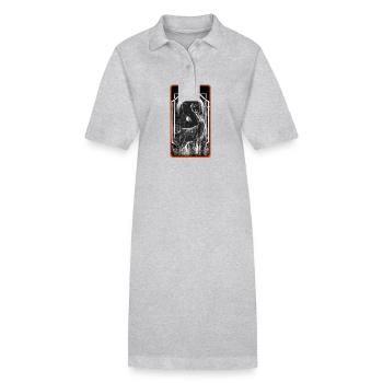 Hirsch Wald Geister Halloween Hirsche - Stanley/Stella Frauen Bio-Polokleid PAIGER - Grau meliert - Vorne