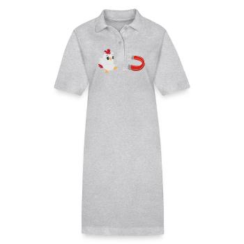 Lustiges Huhn Mit Magnet - Niedliche Illustration - Stanley/Stella Frauen Bio-Polokleid PAIGER - Grau meliert - Vorne