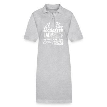 Je suis une grande dame des montagnes russes - Robe polo bio PAIGER Stanley/Stella Femme - gris chiné - Devant