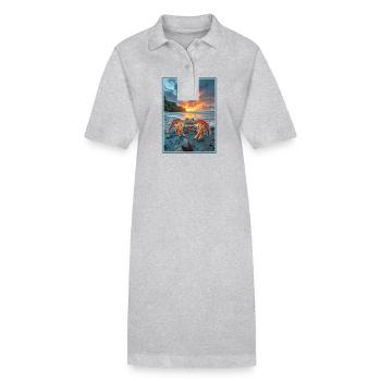 Crabe Crabe - Robe polo bio PAIGER Stanley/Stella Femme - gris chiné - Devant