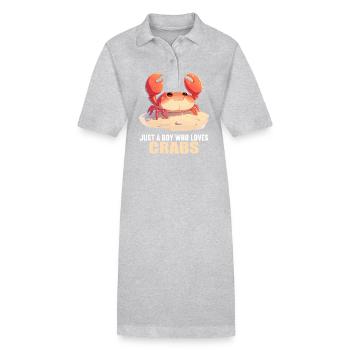 Crabe Crabe - Robe polo bio PAIGER Stanley/Stella Femme - gris chiné - Devant
