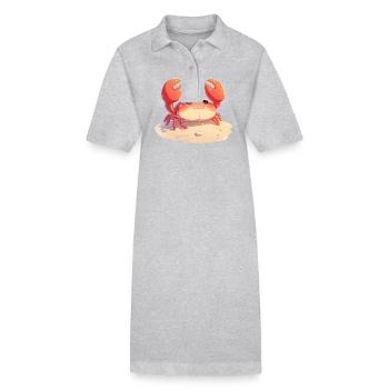 Crabe Crabe - Robe polo bio PAIGER Stanley/Stella Femme - gris chiné - Devant