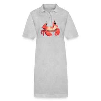 Crabe Crabe - Robe polo bio PAIGER Stanley/Stella Femme - gris chiné - Devant