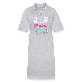Children's Birthday Train Train Driver Locomotive - Stanley/Stella PAIGER Organic Women’s Polo Dress - heather grey - Front