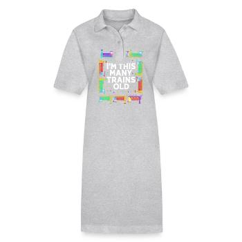 Children's Birthday Train Train Driver Locomotive - Stanley/Stella PAIGER Organic Women’s Polo Dress - heather grey - Front