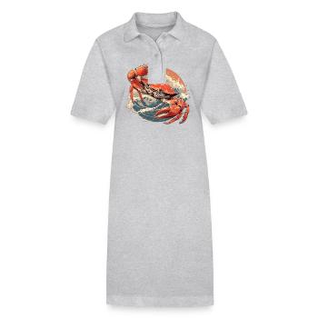 Crabe Crabe - Robe polo bio PAIGER Stanley/Stella Femme - gris chiné - Devant