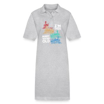 Children's Birthday Train Train Driver Locomotive - Stanley/Stella PAIGER Organic Women’s Polo Dress - heather grey - Front