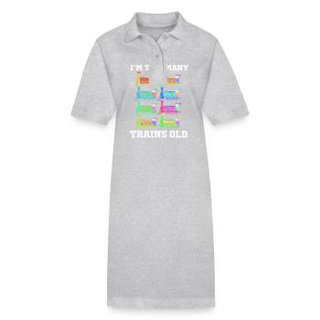 Children's Birthday Train Train Driver Locomotive - Stanley/Stella PAIGER Organic Women’s Polo Dress - heather grey - Front