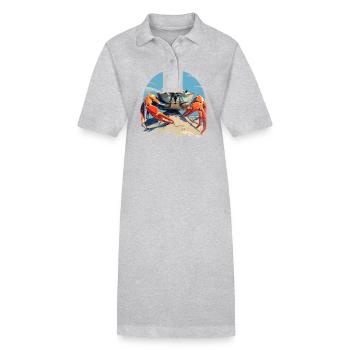 Crabe Crabe - Robe polo bio PAIGER Stanley/Stella Femme - gris chiné - Devant