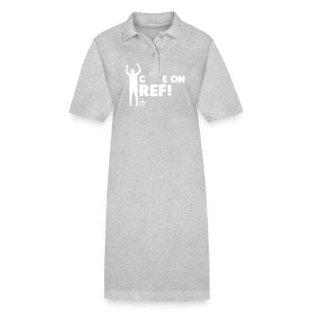 Fußball Fan Jubel Schiedsrichter Motivation - Stanley/Stella Frauen Bio-Polokleid PAIGER - Grau meliert - Vorne