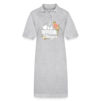 13e anniversaire Officiel Adolescent - Robe polo bio PAIGER Stanley/Stella Femme - gris chiné - Devant
