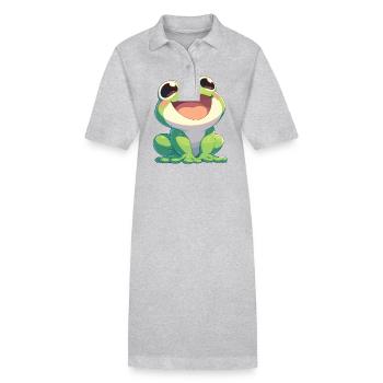Frosch Frösche - Stanley/Stella Frauen Bio-Polokleid PAIGER - Grau meliert - Vorne