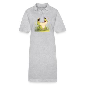 Frosch Frösche - Stanley/Stella Frauen Bio-Polokleid PAIGER - Grau meliert - Vorne