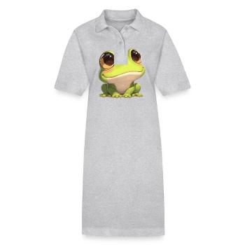 Frosch Frösche - Stanley/Stella Frauen Bio-Polokleid PAIGER - Grau meliert - Vorne