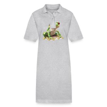 Frosch Frösche - Stanley/Stella Frauen Bio-Polokleid PAIGER - Grau meliert - Vorne