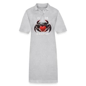 CANCER CANCER dans mon cœur - Robe polo bio PAIGER Stanley/Stella Femme - gris chiné - Devant