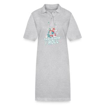 So Rolle Ich: Skater-Skelett auf Roller - Stanley/Stella Frauen Bio-Polokleid PAIGER - Grau meliert - Vorne