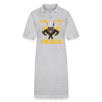 Je fais un raid avec les Vikings - Robe polo bio PAIGER Stanley/Stella Femme - gris chiné - Devant