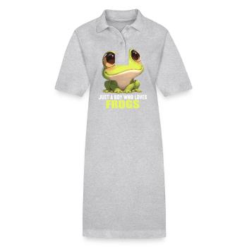 Frosch Frösche - Stanley/Stella Frauen Bio-Polokleid PAIGER - Grau meliert - Vorne