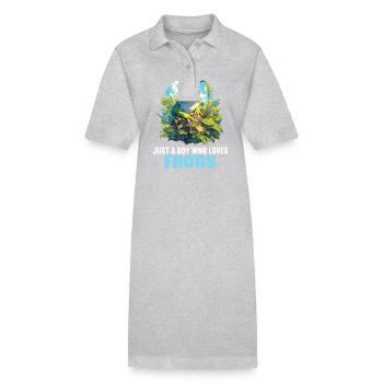 Frosch Frösche - Stanley/Stella Frauen Bio-Polokleid PAIGER - Grau meliert - Vorne