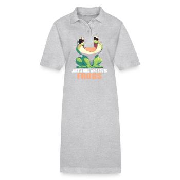 Frosch Frösche - Stanley/Stella Frauen Bio-Polokleid PAIGER - Grau meliert - Vorne