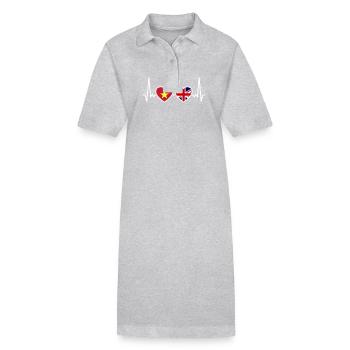 Vietnam UK Heartbeat Flag British Vietnamese - Stanley/Stella PAIGER Organic Women’s Polo Dress - heather grey - Front
