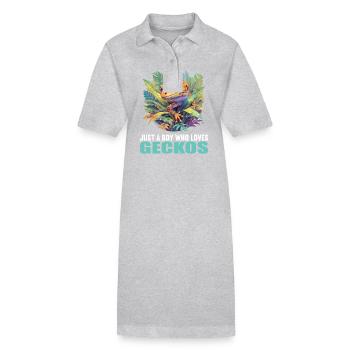 Geckos Gecko - Stanley/Stella PAIGER Organic Women’s Polo Dress - heather grey - Front