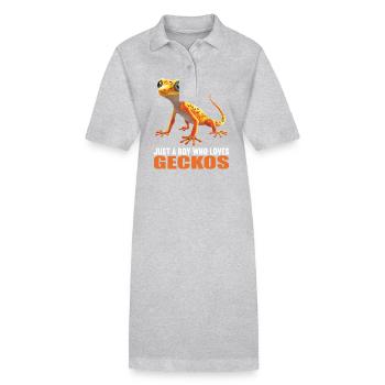 Geckos Gecko - Stanley/Stella PAIGER Organic Women’s Polo Dress - heather grey - Front