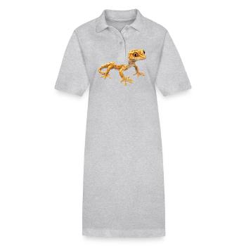 Geckos Gecko - Stanley/Stella PAIGER Organic Women’s Polo Dress - heather grey - Front