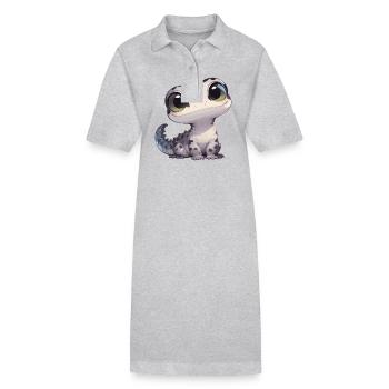 Geckos Gecko - Stanley/Stella PAIGER Organic Women’s Polo Dress - heather grey - Front